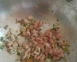 A picture of step 1 of Chicken stir fry with rice and vegetables.