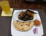 A picture of step 3 of Brinjals n Potatoes with roti#My staple food contest.