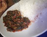 A picture of step 3 of Green Pepper, Tomatoes and Ugwu vegetable Sauce.