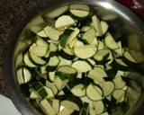 A picture of step 1 of Eggplants and zucchini curry# coconut contenst.