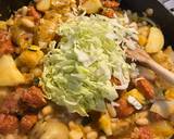 A picture of step 4 of Chorizo, potatoes, beans, courgette and cabbage.