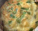 A picture of step 2 of Spring onion & Cheese baked omelette with buttered vegetables.