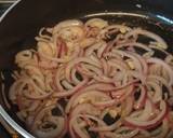 A picture of step 1 of Lambs' liver with mushrooms.