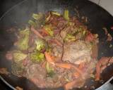 A picture of step 5 of Broccoli beef with pasta#mashujaarecipe.