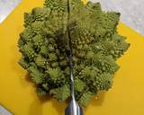 A picture of step 1 of Air-fryer romanesco broccoli cauliflower done two ways.