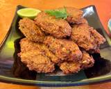 A picture of step 7 of Cauliflower and cumin fritters with mint yoghurt.