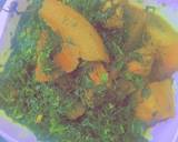 A picture of step 4 of Edikang ikong: vegetable soup.