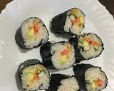 A picture of step 7 of Vegetable Maki sushi.