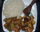 A picture of step 3 of Veggie mix, roast potatoes and chicken with rice.