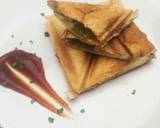 A picture of step 5 of Sauteed vegetable sandwich toasted sesame seeds and tomato sauce.