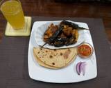 A picture of step 3 of Brinjals n Potatoes with roti#My staple food contest.