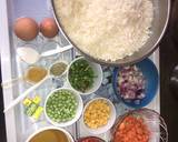 A picture of step 1 of Quick & easy vegetable fried rice served with chicken teriyaki🍚🍲🥗🍗.