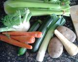 A picture of step 1 of Voula's Vegetable Avgolemono Soup (Greek Veggie Egg-Lemon Soup).