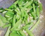 A picture of step 2 of Kailan or Chinese Broccoli in Garlic Oyster sauce.