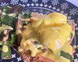 A picture of step 6 of The perfect homemade Eggs Royale + hollandaise + mushroom and spinach.