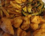 A picture of step 6 of Fried Cajun chicken with homemade fries and courgette.