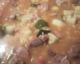 A picture of step 8 of Roasted Vegetables, Alphabet, and Sausage Soup.