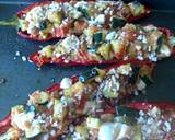 A picture of step 4 of Sig's stuffed sweet peppers with vegetables and mozzarella.