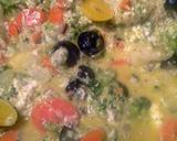 A picture of step 6 of Vegetables olives and cheese.