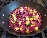 A picture of step 7 of Italian sausages and vegetable skillet with spicy green harissa.