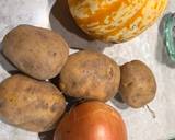 A picture of step 1 of Spanish inspired omelette with potato, onion and pumpkin in air-fryer!.