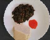 A picture of step 4 of Kienyeji vegetables (mkunde and mrenda).