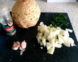 A picture of step 1 of My thick Celeriac and Aubergine Soup.