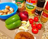 A picture of step 1 of Seitan Mushroom Lentil Stew (Vegan).