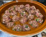 A picture of step 3 of Kefta Mkaouara – Moroccan lamb and egg tagine.