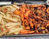 A picture of step 2 of Air fryer carrots, chips and Bombay potatoes.