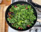 A picture of step 3 of Pan fried kale with toasted almonds.