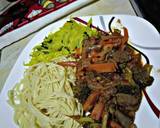 A picture of step 6 of Broccoli beef with pasta#mashujaarecipe.