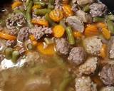 A picture of step 5 of Beefy Vegetable Soup with Meatballs low carb.