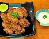 A picture of step 7 of Cauliflower and cumin fritters with mint yoghurt.