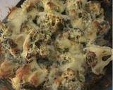 A picture of step 2 of Baked Broccoli marinated with yogurt and topped with mozzarella.