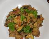 A picture of step 4 of Eggplants and zucchini curry# coconut contenst.