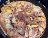 A picture of step 5 of Spanish inspired omelette with potato, onion and pumpkin in air-fryer!.