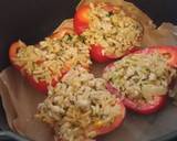 A picture of step 3 of Air Fryer Chicken and rice stuffed bell peppers.