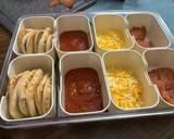 A picture of step 1 of Snackle box pizza luncheables.