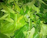 A picture of step 2 of Kienyeji vegetables: Susa(pumpkin leaves) with Apoth(mrenda).