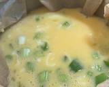 A picture of step 2 of Spring onion & Cheese baked omelette with buttered vegetables.