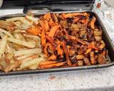 A picture of step 2 of Air fryer carrots, chips and Bombay potatoes.