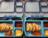 A picture of step 1 of Pizza Lunchable bento box.