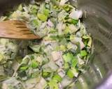 A picture of step 1 of Leek, pea and potato soup.