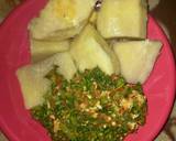 A picture of step 6 of Boiled yam with vegetable sauce.