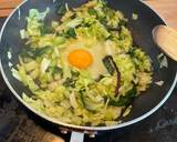 A picture of step 4 of Main dish with egg, cabbage, celery and spinach.