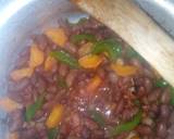 A picture of step 4 of Beans stew with rice,cabbage.