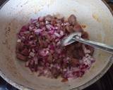 A picture of step 3 of Wet Fried Gizzards and traditional vegetables.