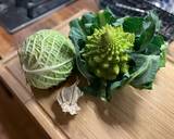 A picture of step 1 of Baked Romanesco and Savoy cabbage.