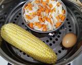 A picture of step 3 of Corn and Avocado Porridge with Enoki Mushrooms.